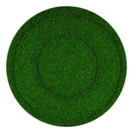 TurfScrub Brush Floor Pad, 20" Diameter, Green, 4/Carton