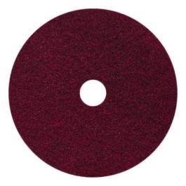 Black Diamond 400 Heavy-Duty Cleaning Pad, 20" Diameter, 400 Grit, Black/Red, 2/Carton