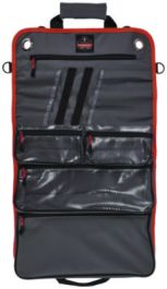 Arsenal 5874 Roll Up Tool Bag with Zipper Pockets, 5 Zippered Pockets, 7 Tool Slots, 1 x 27 x 16, Polyester, Gray
