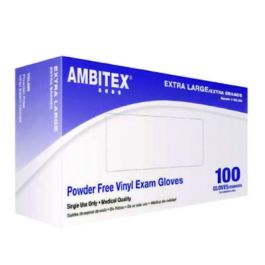 V200 Series Powder-Free Vinyl Exam Gloves, 4 mil, Small Clear, 100/Box