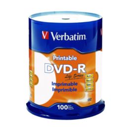 DVD-R LifeSeries Inkjet Printable Disc, 4.7 GB, 16x, Spindle, White, 100/Pack
