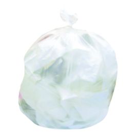 High-Density Waste Can Liners, 10 gal, 6 mic, 24" x 27", Natural, Roll, 50 Bags/Roll, 20 Rolls/Carton