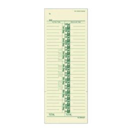 Time Cards for Acroprint, Amano and Lathem Time Clocks, One-Sided, 3.38" x 9", 200/Pack