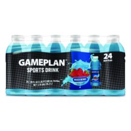 Gameplan Sports Drink, Mixed Berry, 20 oz Bottle, 24/Carton
