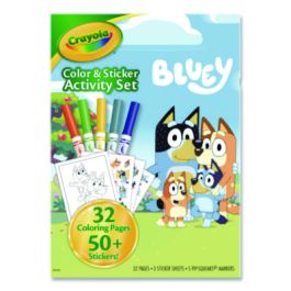 Bluey Color and Sticker Activity Set, (32) Coloring Sheets, (51) Stickers, (5) Pip-Squeaks Markers