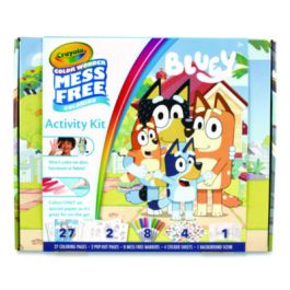 Bluey Color Wonder Activity Kit, (27)Coloring Pages; (8)Markers; (4)Sticker Sheets; (2)Pop-Out Characters; Trifold Background