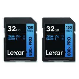 High Performance PRO BLUE Series SDHC Memory Card, UHS-I V10 U1 Class 10, 32 GB, 2/Pack