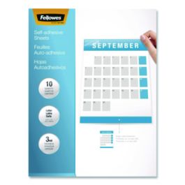 Self-Adhesive Laminating Sheets, 3 mil, 9.25 x 12, Glossy Clear, 10/Pack