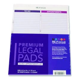 Premium Legal Pads To-Do/Appointment Lists, List Format, (30) Light Purple/Dark Purple/White Marble 8.5 x 11 Sheets, 2/Pack