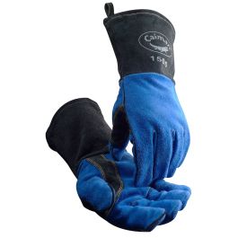 Cow Split Fleece Lined MIG/Stick Welding Gloves, Blue, L 1506