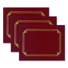 Premium Textured Certificate Holder, 12.65 x 9.75, Burgundy, 3/Pack