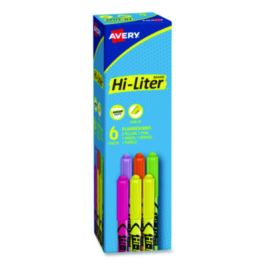 HI-LITER Pen-Style Highlighters, Assorted Ink Colors, Chisel Tip, Assorted Barrel Colors, 6/Set