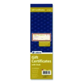 Gift Certificate with Stub Book, 7.81 x 3.25, Cream, 25 Certificates