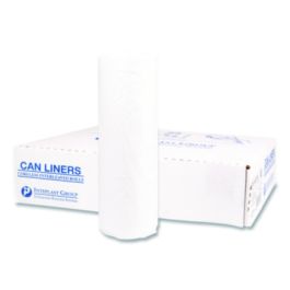 Institutional Low-Density Can Liners, 45 gal, 1.15 mil, 40" x 46", Natural, Interleaved Roll, 20 Bags/Roll, 5 Rolls/Carton