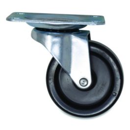 Casters, 2.5" x 3.5" Swivel Mount Plate, 3" Wheel, Black