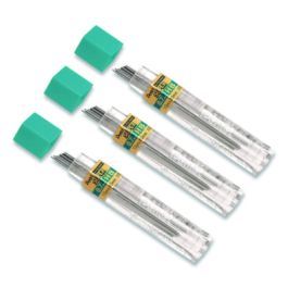 Super Hi-Polymer Lead Refill, 0.7 mm, HB, Black, 12 Leads/Tube, 3 Tubes/Pack