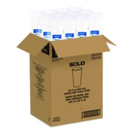 Double Sided Poly (DSP) Paper Cold Cups, 28 oz to 32 oz, White, 40 Cups/Sleeve, 12 Sleeves/Carton