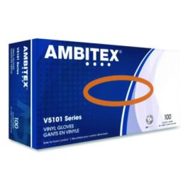 V5101 Series Latex-Free Powdered Vinyl Gloves, 3 mil, X-Large, Clear, 100/Box