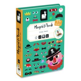 Magneti'books, Boy's Crazy Faces, 40 Pieces (10 Cards, 30 Magnetic Shapes), Ages 3 to 8