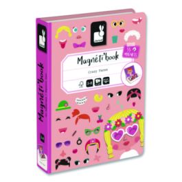 Magneti'books, Girl's Crazy Faces, 65 Pieces (10 Cards, 55 Magnetic Shapes), Ages 3 to 8