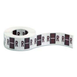 A-Z Color-Coded End Tab Filing Labels, R, 1 x 1.25, White, 500/Roll