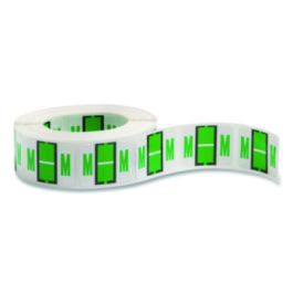 A-Z Color-Coded End Tab Filing Labels, M, 1 x 1.25, White, 500/Roll