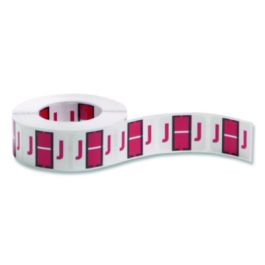A-Z Color-Coded End Tab Filing Labels, J, 1 x 1.25, White, 500/Roll