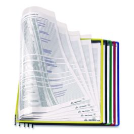 Foldfive Pockets, 25 Sections, Clear Panel Assorted Color Border, 5/Pack