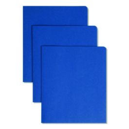 Two-Pocket Folder, Textured Paper, 100-Sheet Capacity, 11 x 8.5, Dark Blue, 25/Box