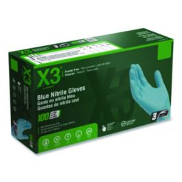 Industrial Nitrile Gloves, Large, Blue, 100/Box