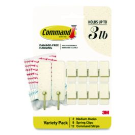 Limited Edition Hooks and Clips, Vanilla Bean, 3 lb Capacity, 2 Hooks, 8 Clips and 12 Strips/Pack