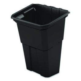 Waste Bin, 8 gal, 12.78" x 17.21" x 22.13", Black, 2/Pack