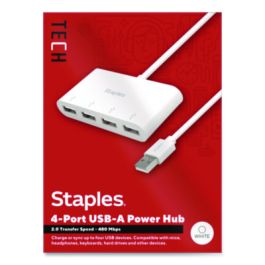 USB 2.0 Hubs, 4-Port, White