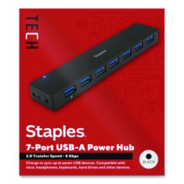 USB 3.0 Hubs, 7-Port, Black