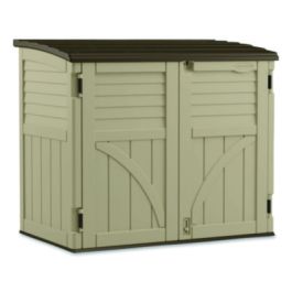 Horizontal Storage Shed, 4 ft 5" x 2 ft 8.5" x 3 ft 9.5", Sand/Slate