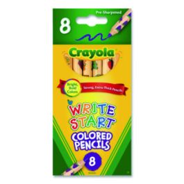 Write Start Colored Pencils, 5.33 mm, Assorted Lead and Barrel Colors, 8/Box