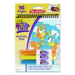 Bluey Color and Erase Reusable Activity Pad, (16) Coloring Pages, (3) Bluey Collection Markers