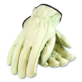 Economy Grade Top-Grain Cowhide Leather Drivers Gloves, Medium, Tan