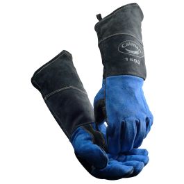 18" Cow Split Fleece Lined MIG/Stick Welding Gloves, Blue, L 1508