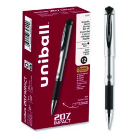 207 Impact Gel Pen, Stick, Bold 1 mm, Black Ink, Silver/Black Barrel