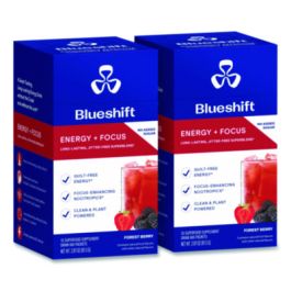 Energy and Focus Forest Berry Drink Mix, 0.24 oz Packets, 10/Pack, 2 Packs/Carton