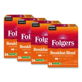 Breakfast Blend Coffee K-Cup, 24/Box, 4 Boxes/Carton