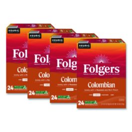 100% Colombian Coffee K-Cups, 24/Box, 4 Boxes/Carton