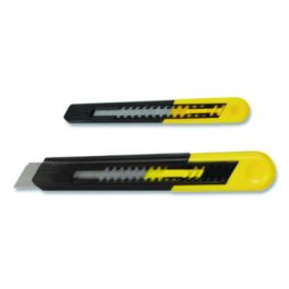 Two-Pack Quick Point Snap Off Blade Utility Knife, 9 mm and 18 mm Blades, Yellow/Black