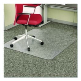 EconoMat Occasional Use Chair Mat for Low Pile Carpet, 45 x 53, Wide Lipped, Clear