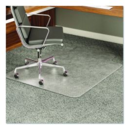 ExecuMat All Day Use Chair Mat for High Pile Carpet, 45 x 53, Wide Lipped, Clear