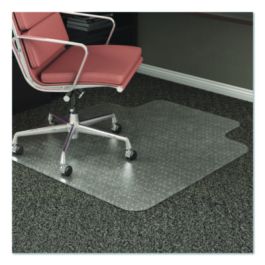 RollaMat Frequent Use Chair Mat, Med Pile Carpet, Flat, 45 x 53, Wide Lipped, Clear