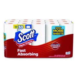 Choose-A-Sheet Mega Kitchen Roll Paper Towels, 1-Ply, 7.31 x 11, White, 108 Sheets/Roll, 15 Rolls/Pack, 2 Packs/Carton