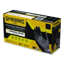 Nitrile Exam Gloves, Powder-Free, 6 mil, Medium, Black 100 Gloves/Box, 10 Boxes/Carton