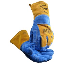 Cow Split Wool Insulated Back MIG/Stick/Plasma Welding Gloves, Blue, L 1512